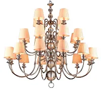 Люстра подвесная 31010+12/C Newport бежевая на 24 лампы, основание хром в стиле арт-деко Люстра подвесная 31010+12/C Newport бежевая на 24 лампы, основание хром в стиле арт-деко